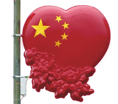 LED內發光愛國心燈桿燈飾